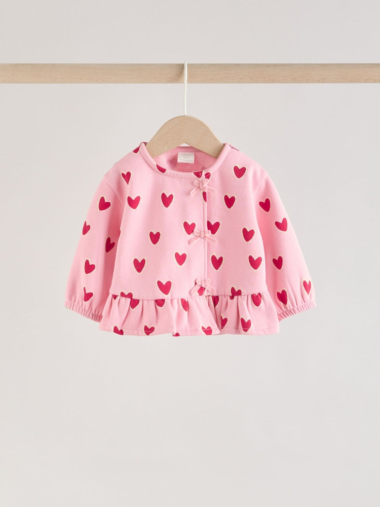 Pink Heart Baby Sweat Top And Joggers Set 2 Piece (0mths-2yrs)