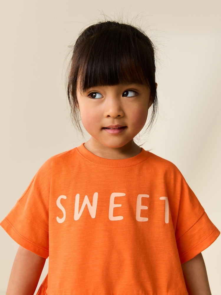 Orange Strawberry Short Sleeve Top and Shorts Set (3mths-7yrs)