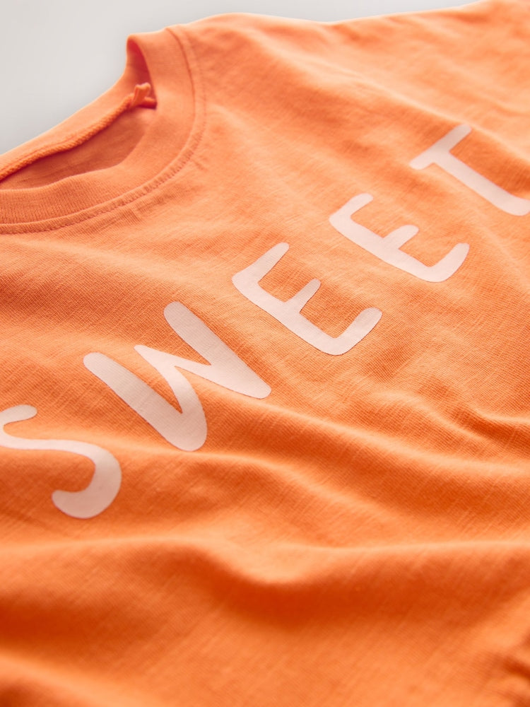 Orange Strawberry Short Sleeve Top and Shorts Set (3mths-7yrs)