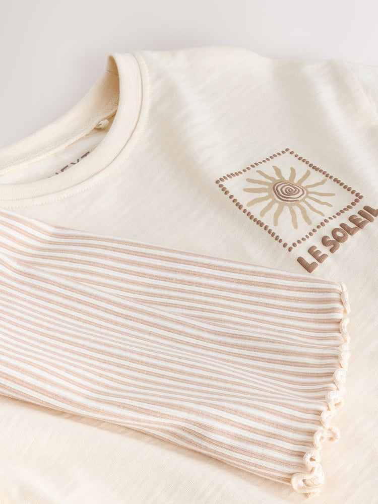 Ecru Sun Short Sleeve T-Shirt and Cycle Shorts Set (3mths-7yrs)