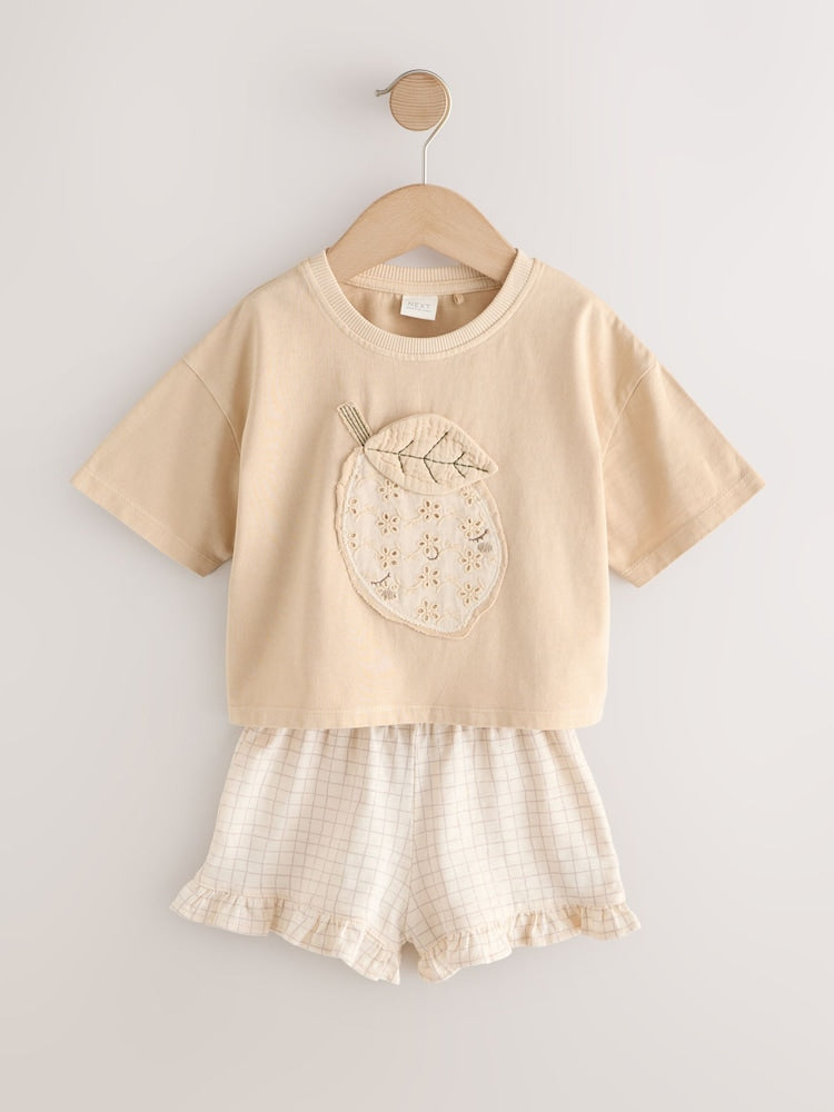 Lemon Yellow Short Sleeve T-Shirt and Shorts Set (3mths-7yrs)