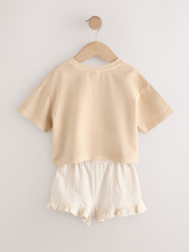 Lemon Yellow Short Sleeve T-Shirt and Shorts Set (3mths-7yrs)