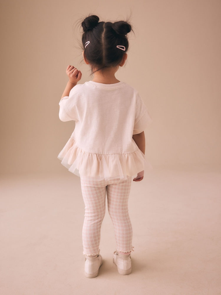 Pink Ballerina Short Sleeve Peplum T-Shirt and Leggings Set (3mths-7yrs)