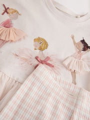Pink Ballerina Short Sleeve Peplum T-Shirt and Leggings Set (3mths-7yrs) - Size 3-6 Months (62-68cm)