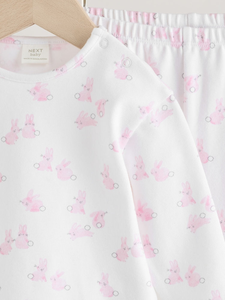 Pink Bunny Baby Long Sleeve T-Shirt And Leggings Set (0mths-2yrs)