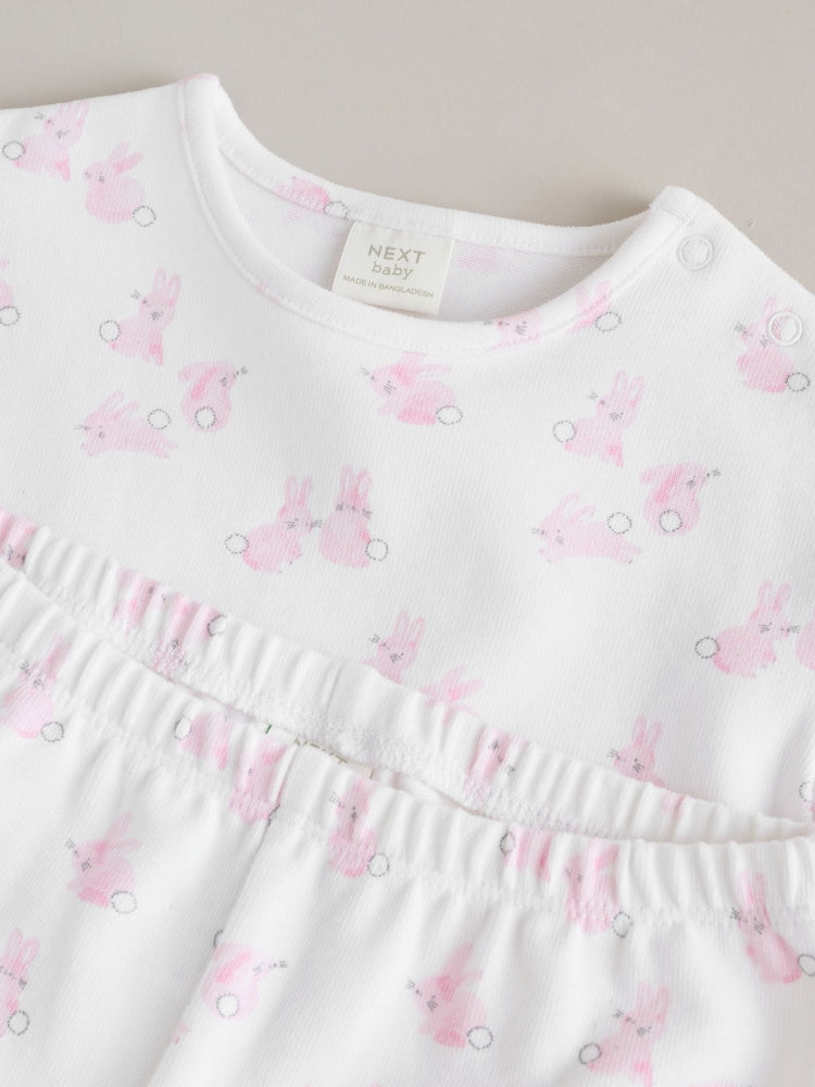 Pink Bunny Baby Long Sleeve T-Shirt And Leggings Set (0mths-2yrs)