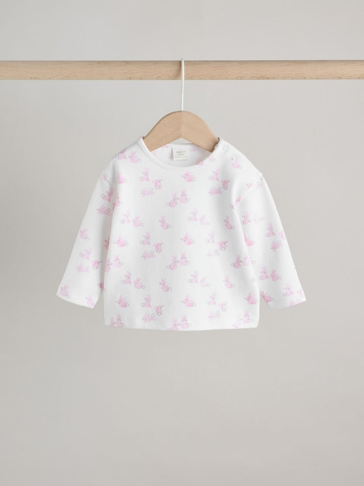 Pink Bunny Baby Long Sleeve T-Shirt And Leggings Set (0mths-2yrs)