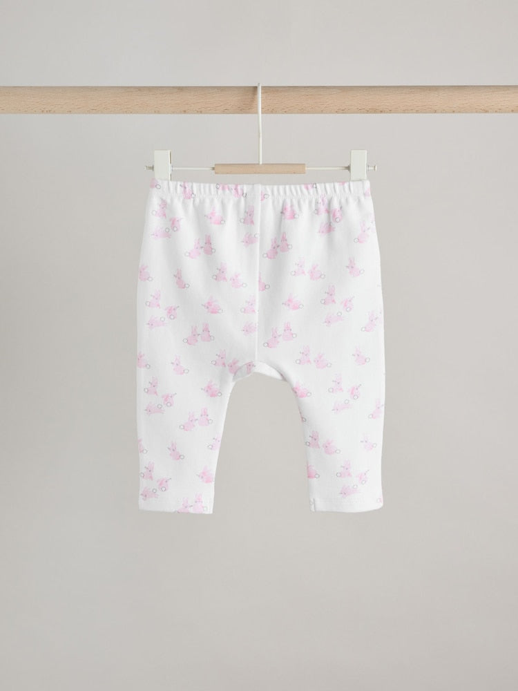Pink Bunny Baby Long Sleeve T-Shirt And Leggings Set (0mths-2yrs)