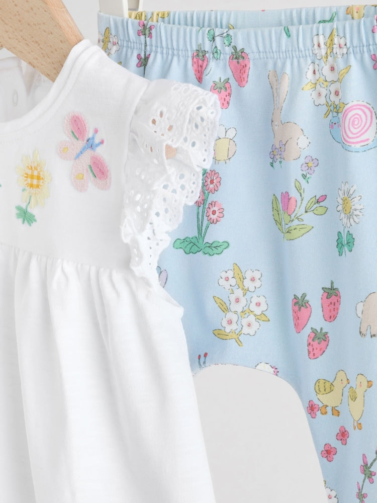 Ecru Fairy Short Sleeve Baby Top and Leggings 2 Piece Set (0mths-2yrs)