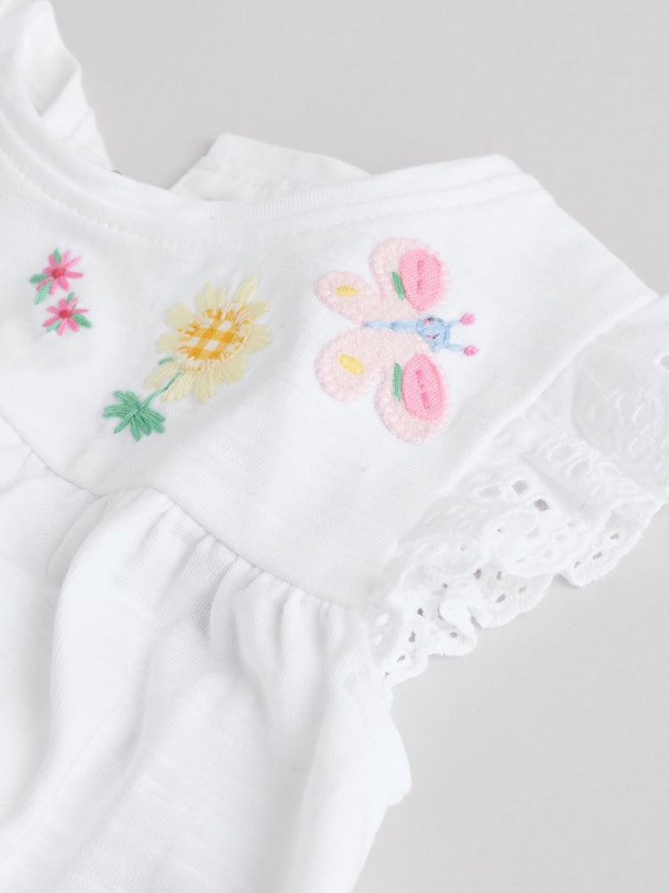 Ecru Fairy Short Sleeve Baby Top and Leggings 2 Piece Set (0mths-2yrs)