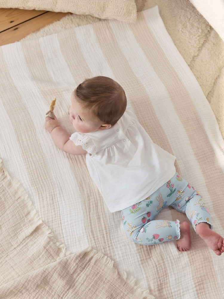 Ecru Fairy Short Sleeve Baby Top and Leggings 2 Piece Set (0mths-2yrs)