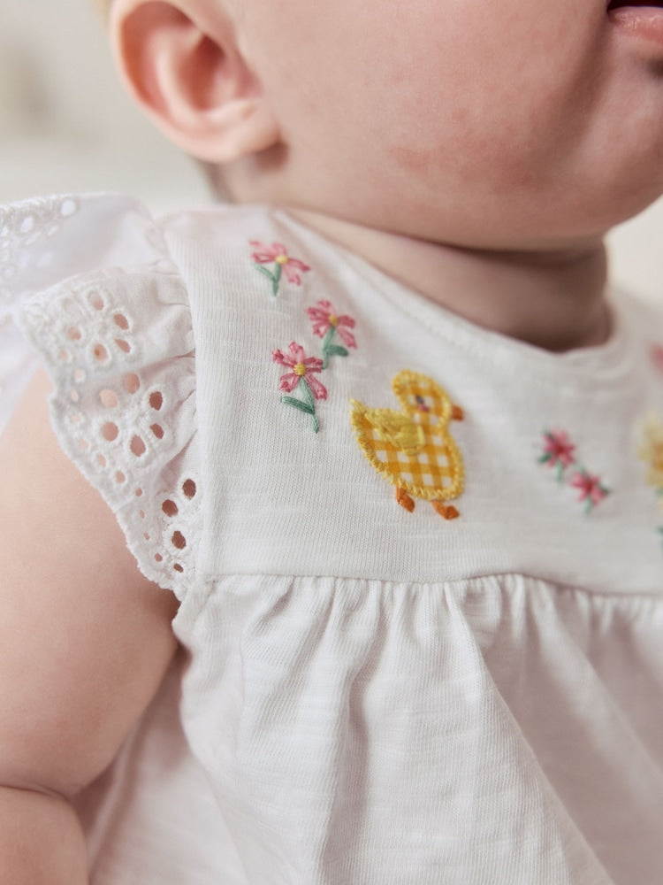 Ecru Fairy Short Sleeve Baby Top and Leggings 2 Piece Set (0mths-2yrs)