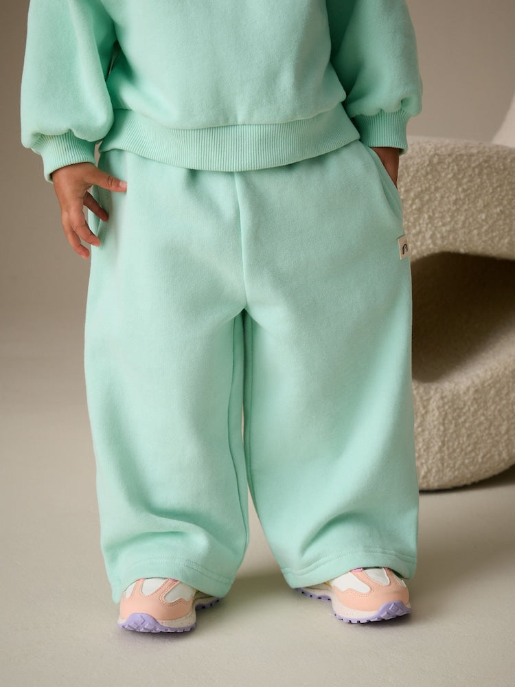Mint Green Wide Leg Sweat Joggers (3mths-7yrs) - Size 3-6 Months (62-68cm)