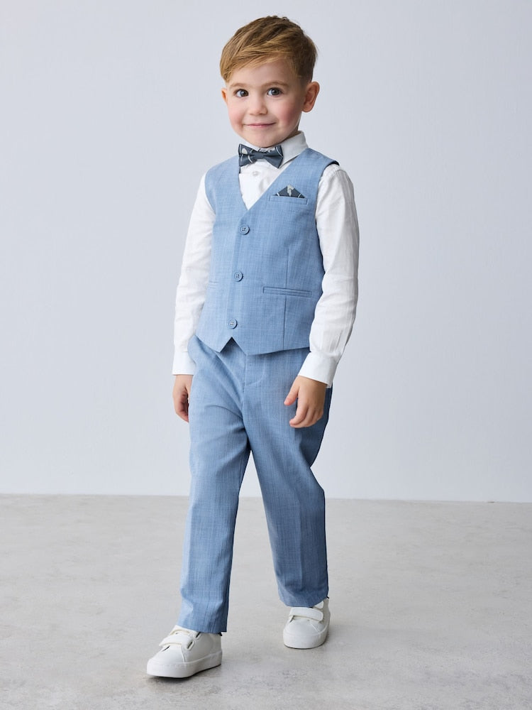 Baker by Ted Baker Blue Waistcoat Shirt And Trousers Set