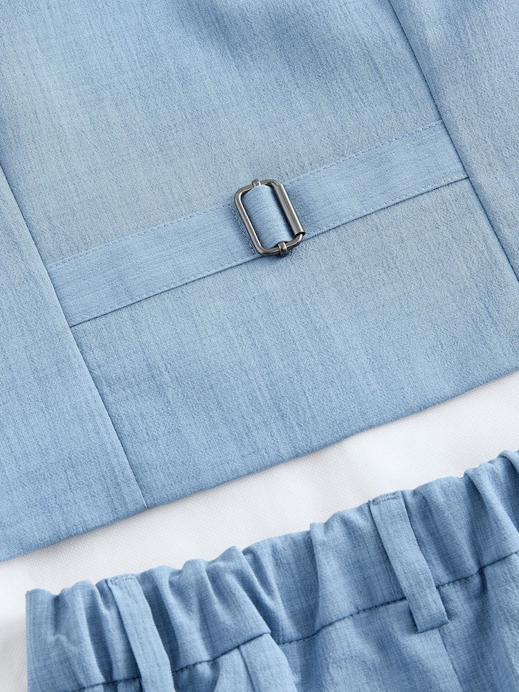 Baker by Ted Baker Blue Waistcoat Shirt And Trousers Set