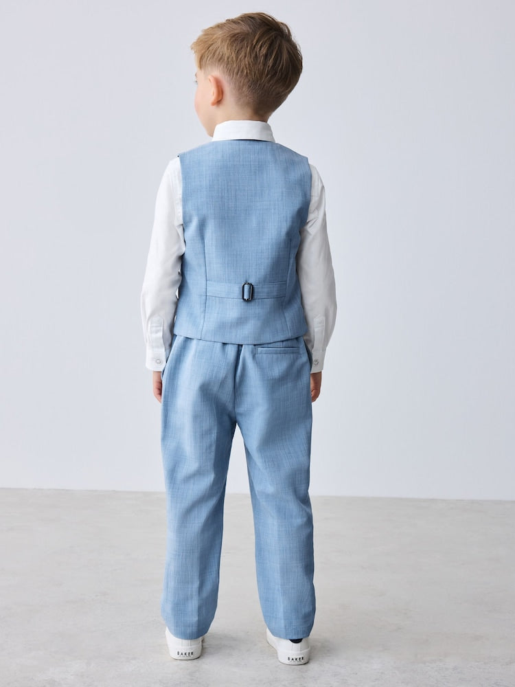 Baker by Ted Baker Blue Waistcoat Shirt And Trousers Set
