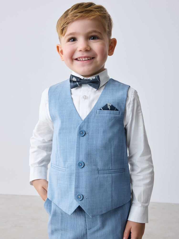Baker by Ted Baker Blue Waistcoat Shirt And Trousers Set