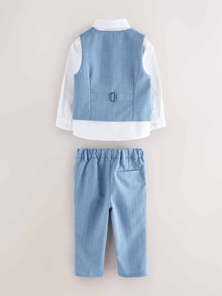Baker by Ted Baker Blue Waistcoat Shirt And Trousers Set
