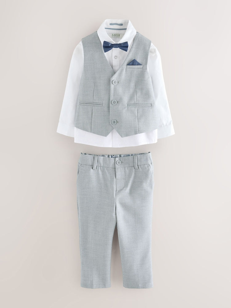 Baker by Ted Baker Grey Waistcoat Shirt And Trousers Set