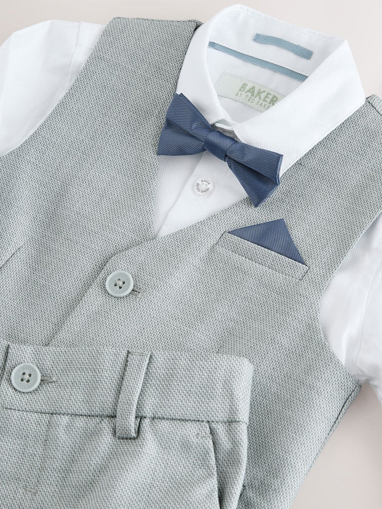 Baker by Ted Baker Grey Waistcoat Shirt And Trousers Set