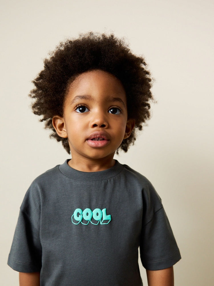Charcoal Grey Cool Slogan