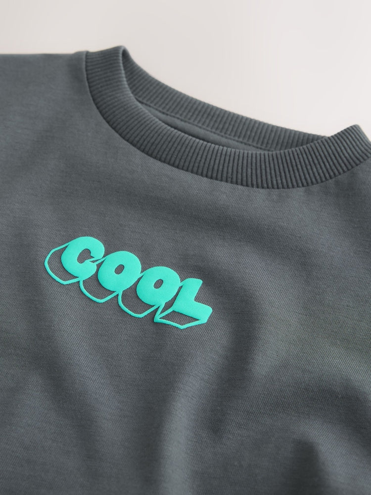 Charcoal Grey Cool Slogan