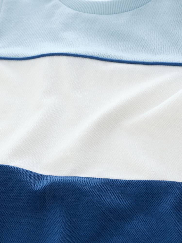 Blue/White/Navy Short Sleeve Colourblock T-Shirt (3mths-7yrs) (3mths-7yrs)