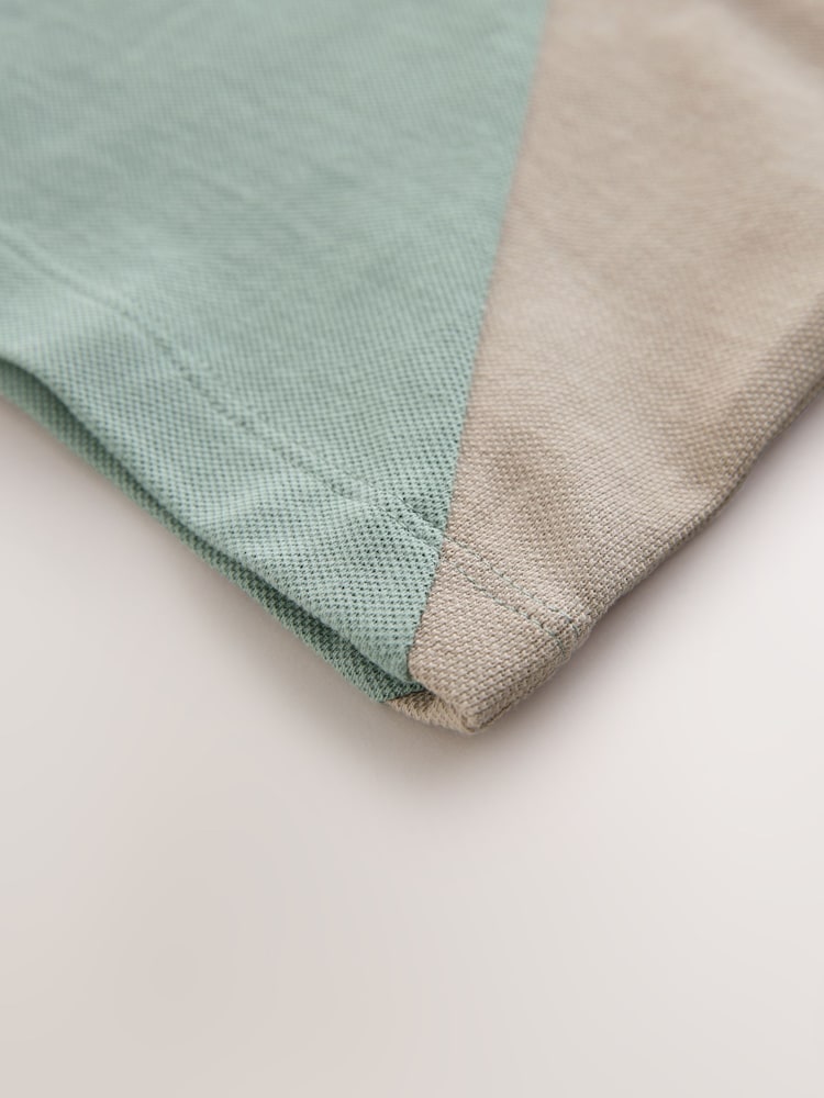 Sage Green/Neutral/White Short Sleeve Colourblock T-Shirt (3mths-7yrs) (3mths-7yrs)