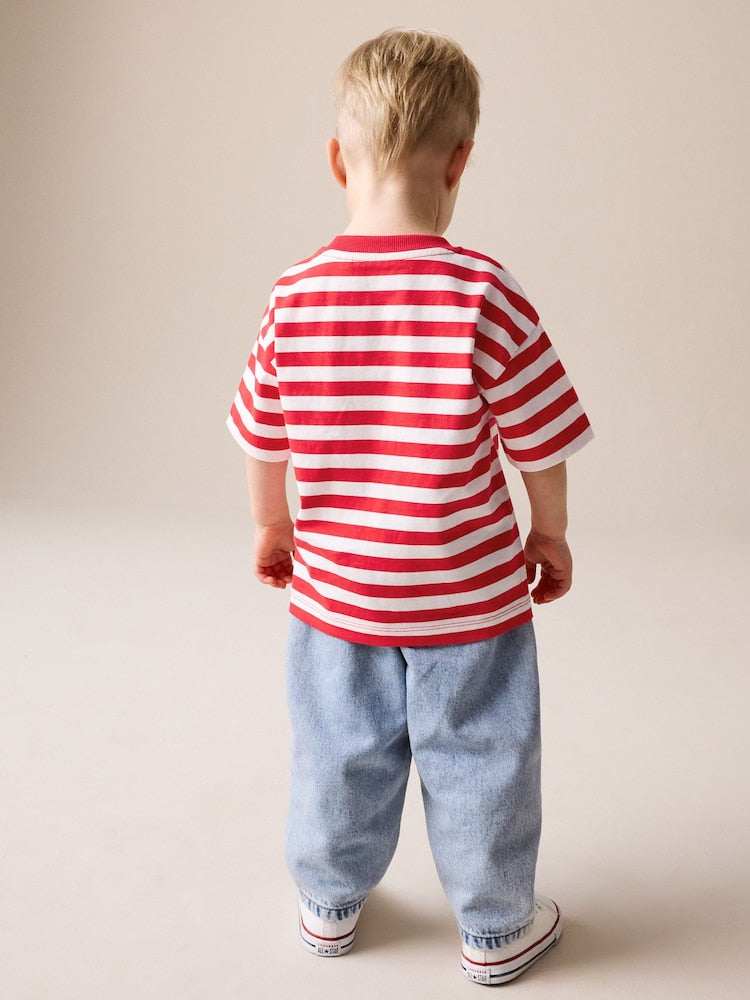 Red/White Short Sleeve Stripe T-Shirt (3mths-7yrs) (3mths-7yrs)