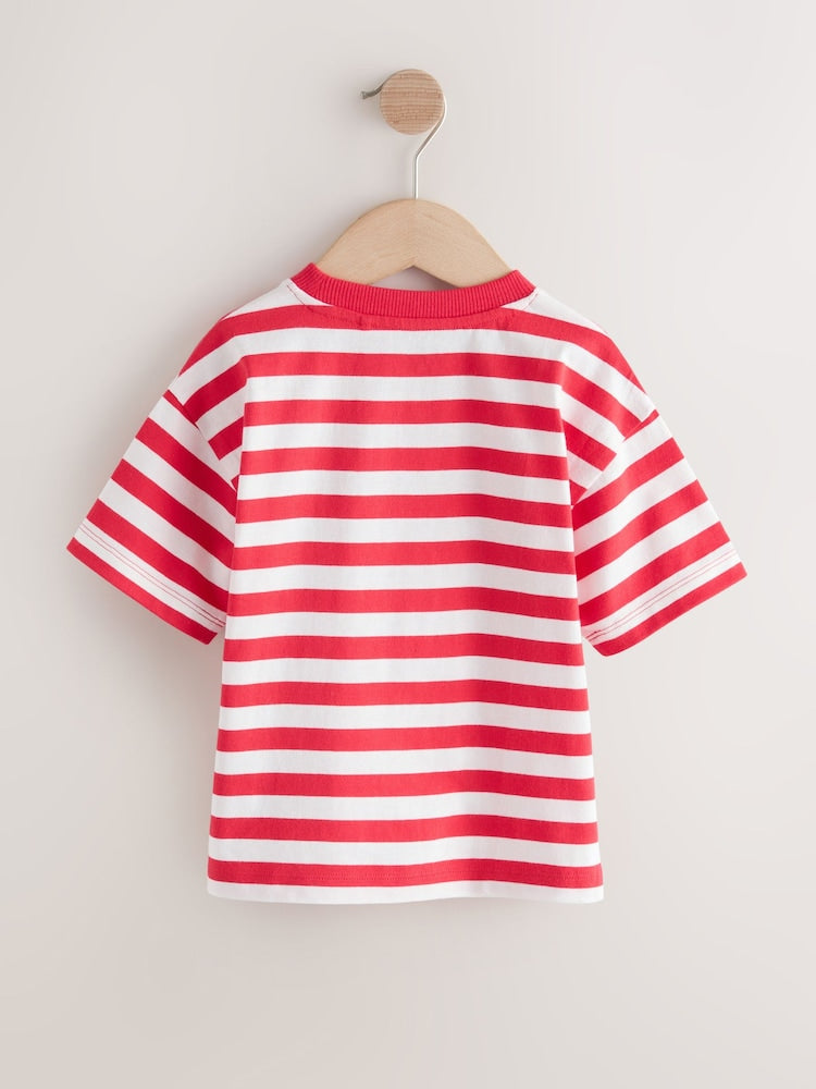 Red/White Short Sleeve Stripe T-Shirt (3mths-7yrs) (3mths-7yrs)