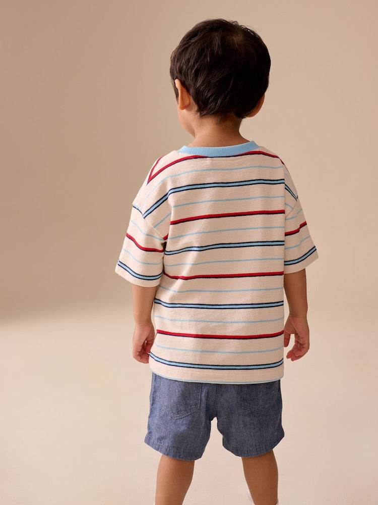 White/Red/Blue Short Sleeve Stripe T-Shirt (3mths-7yrs) (3mths-7yrs)