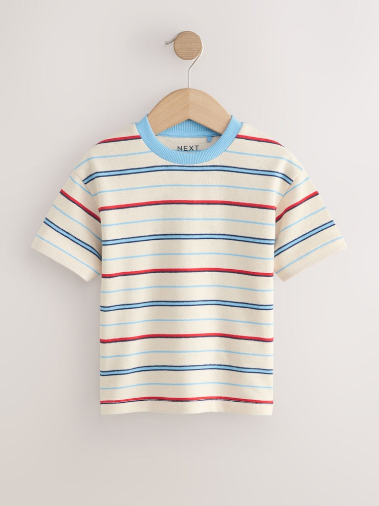 White/Red/Blue Short Sleeve Stripe T-Shirt (3mths-7yrs) (3mths-7yrs)