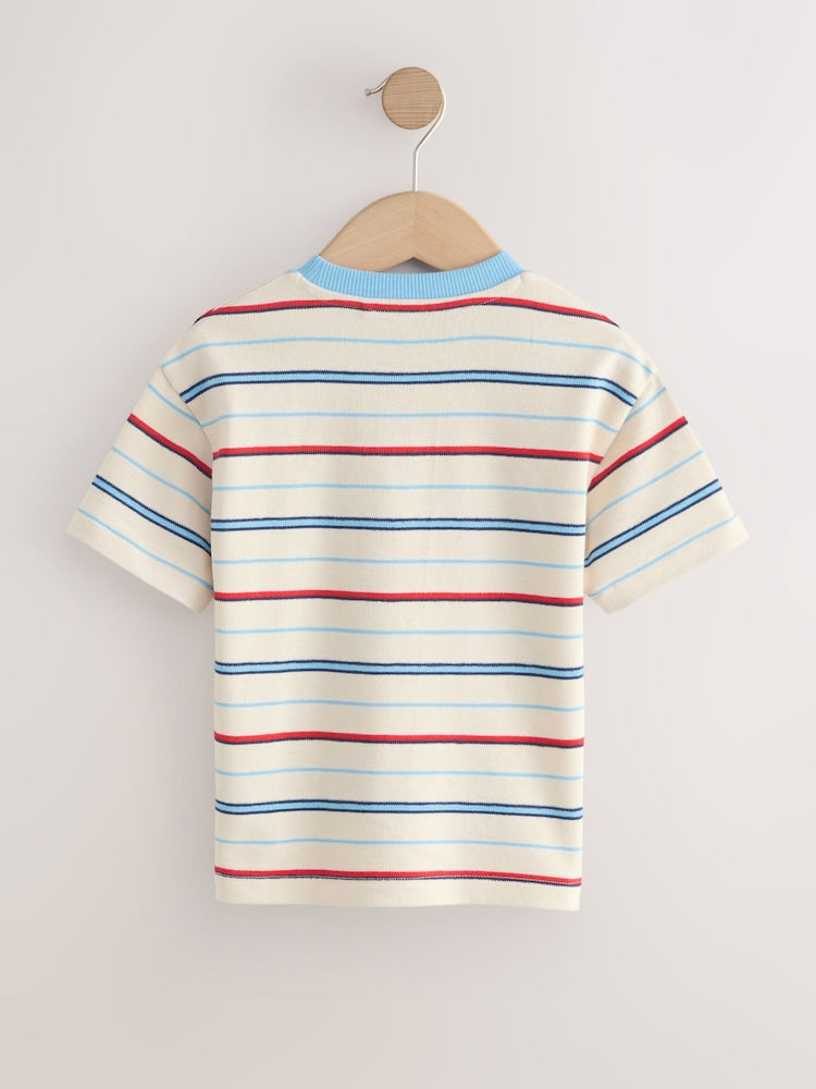 White/Red/Blue Short Sleeve Stripe T-Shirt (3mths-7yrs) (3mths-7yrs)