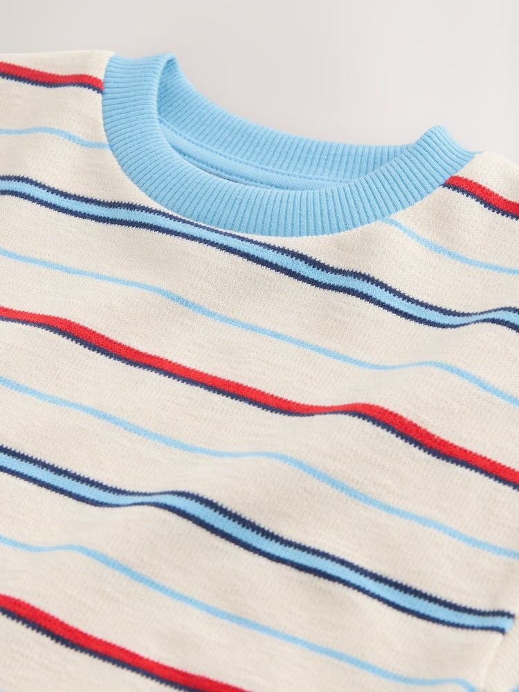 White/Red/Blue Short Sleeve Stripe T-Shirt (3mths-7yrs) (3mths-7yrs)