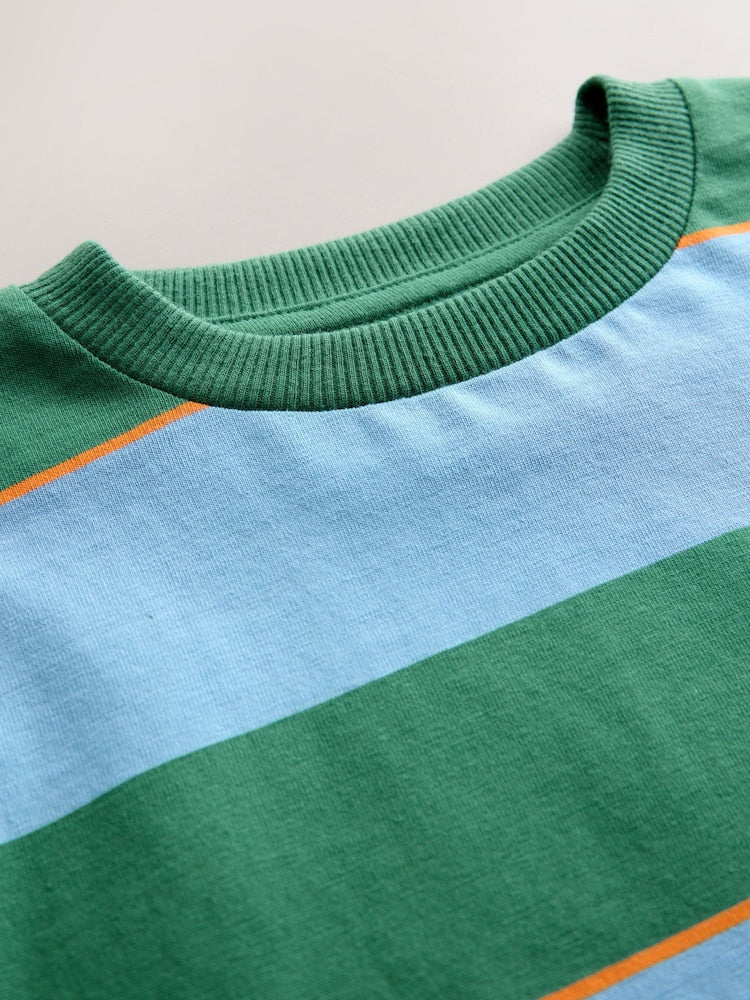 Blue/Green/Orange Short Sleeve Stripe T-Shirt (3mths-7yrs) (3mths-7yrs)