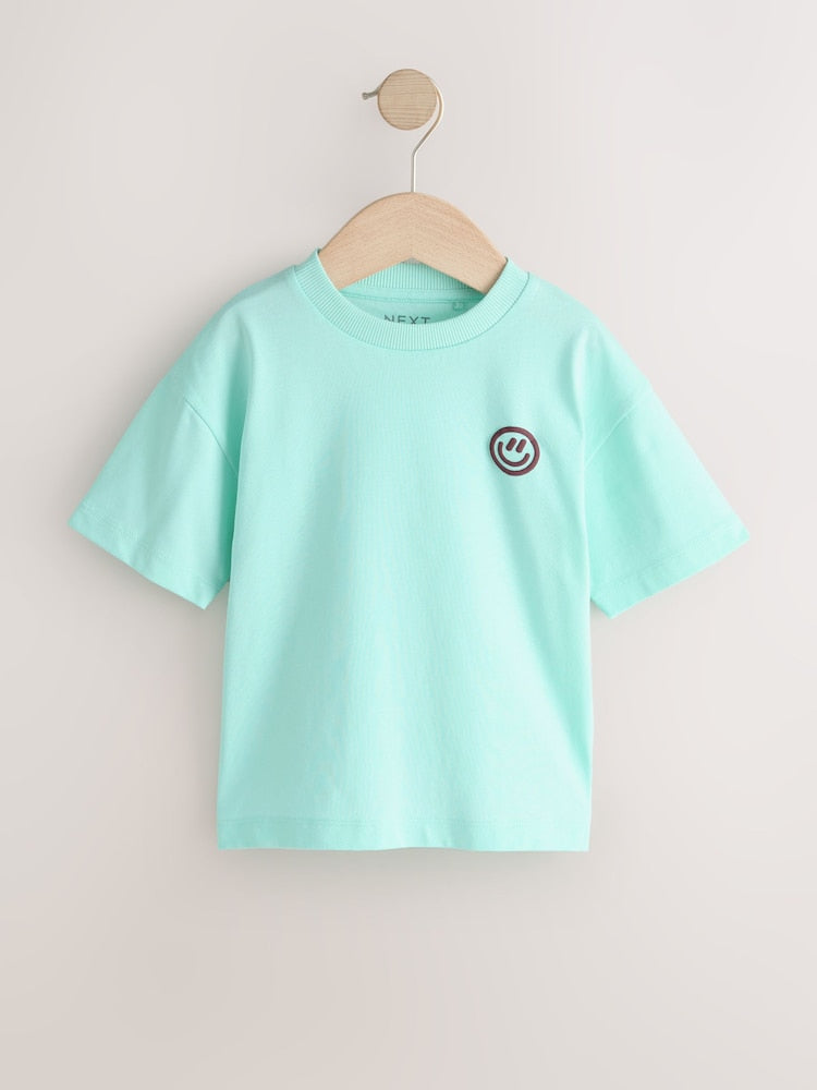 White/Blue/Green/Black/Purple Small Short Sleeve Graphic T-Shirts 5 Pack (3mths-7yrs)