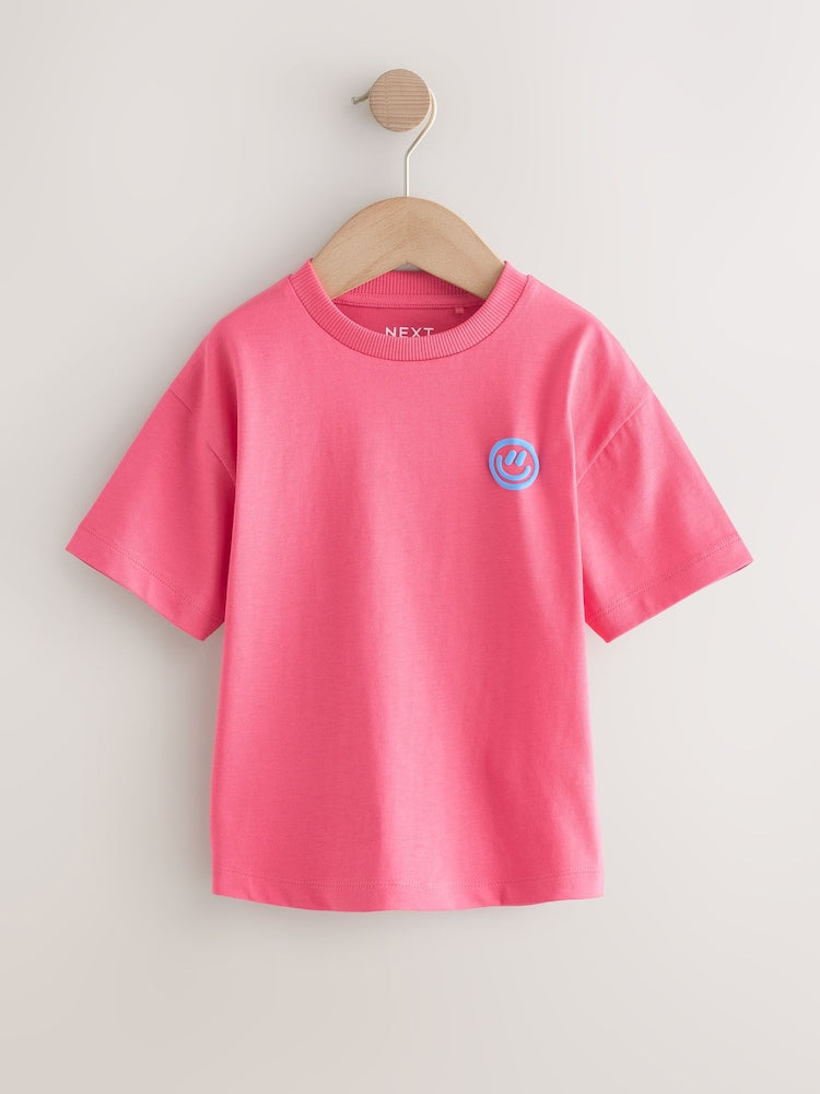 Green/Charcoal/Stone/Pink/Brown Small Short Sleeve Graphic T-Shirts 5 Pack (3mths-7yrs) - Size 3-6 Months (62-68cm)