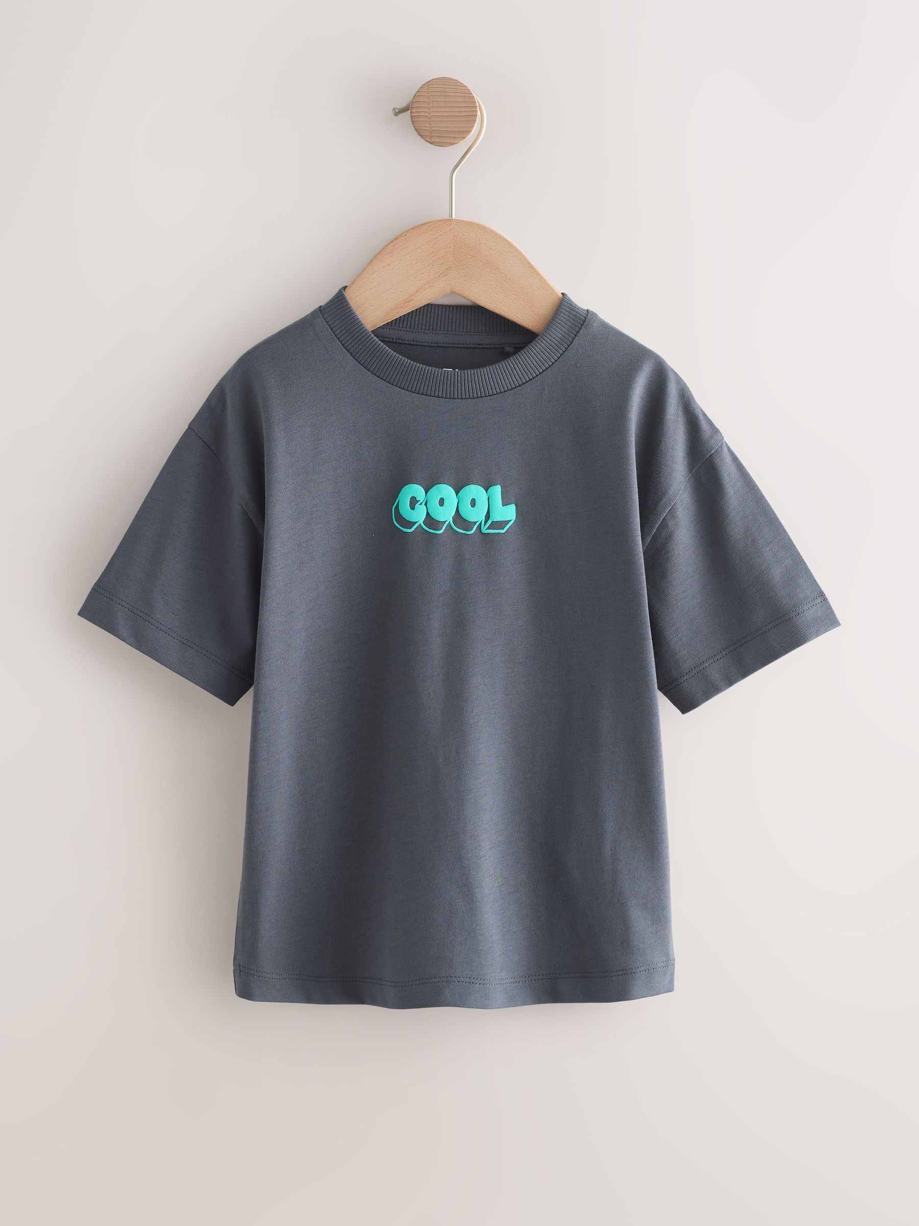 Green/Charcoal/Stone/Pink/Brown Small Short Sleeve Graphic T-Shirts 5 Pack (3mths-7yrs) - Size 3-6 Months (62-68cm)