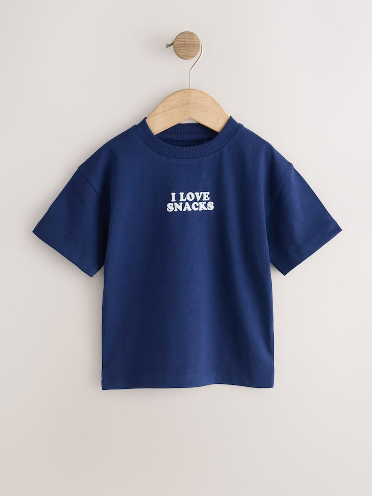 Blue/Charcoal/Green/Brown/Grey Small Short Sleeve Graphic T-Shirts 5 Pack (3mths-7yrs)