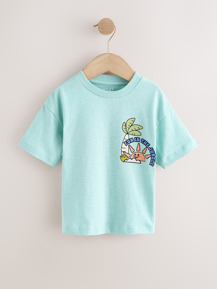 Orange Safari Short Sleeve Graphic T-Shirts 3 Pack (3mths-7yrs)