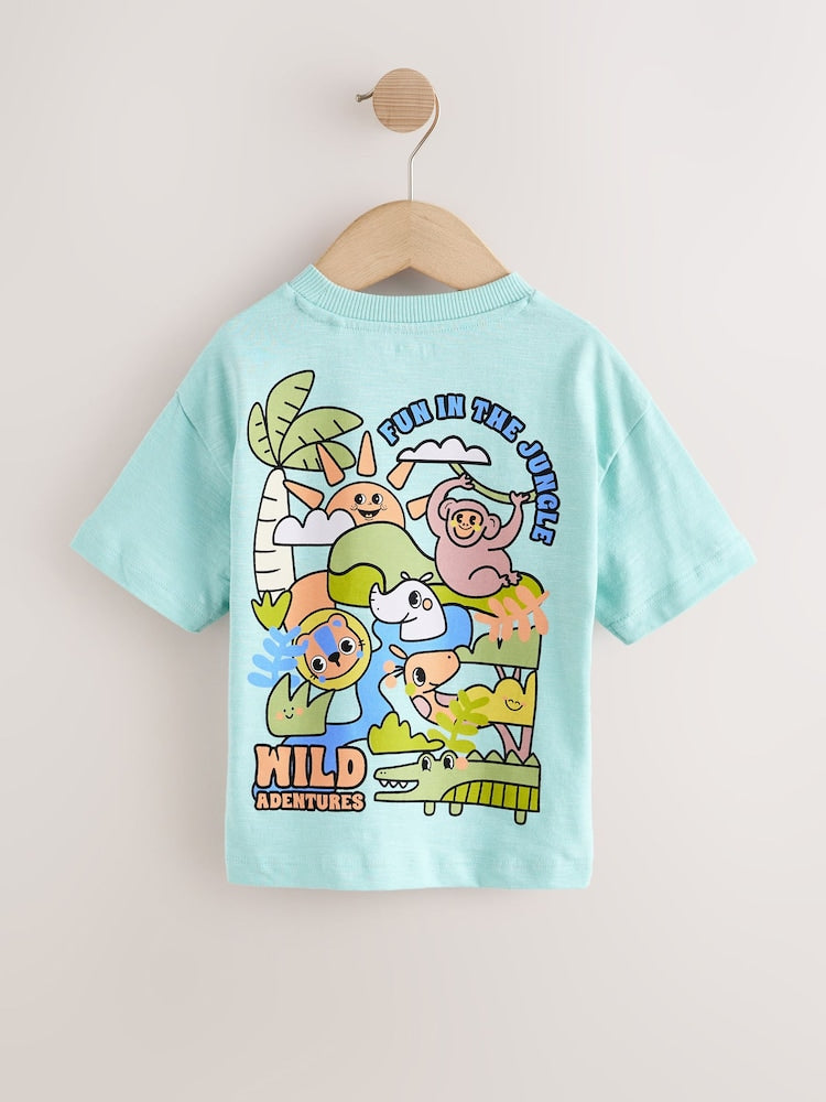 Orange Safari Short Sleeve Graphic T-Shirts 3 Pack (3mths-7yrs)