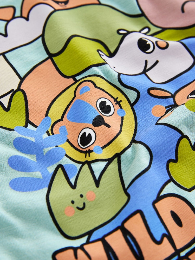 Orange Safari Short Sleeve Graphic T-Shirts 3 Pack (3mths-7yrs)