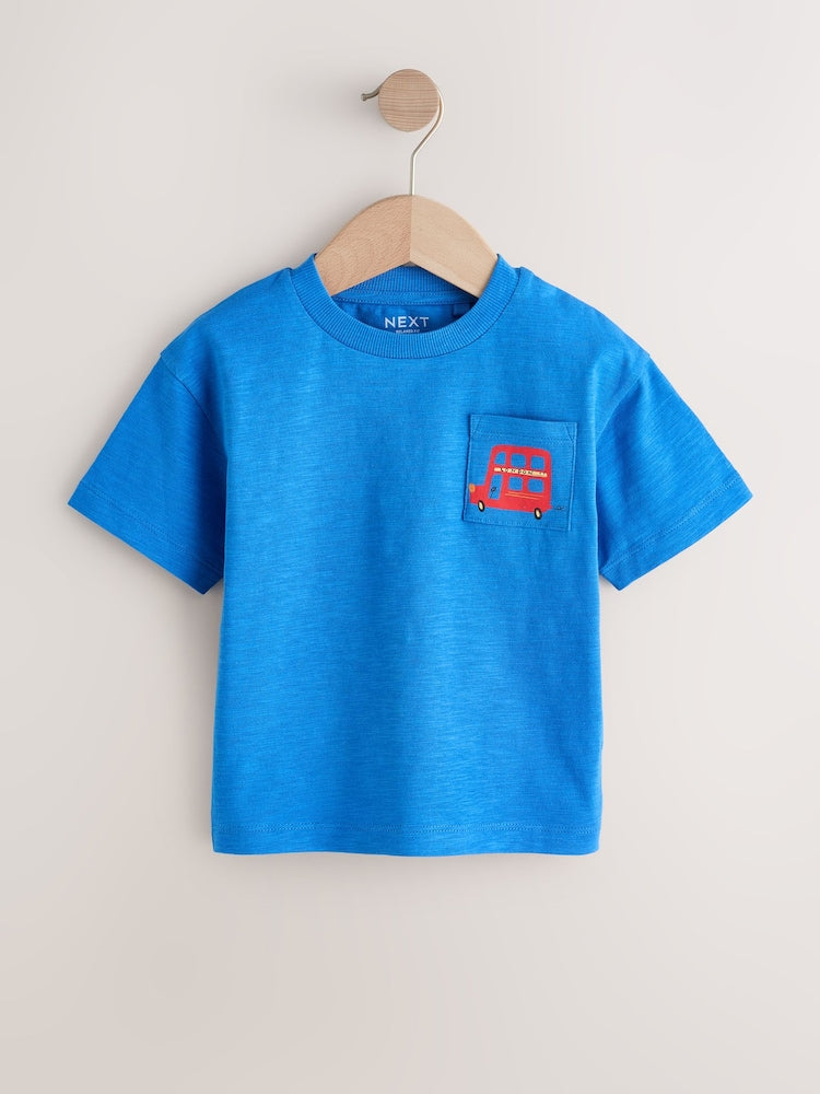 Red/Blue London Short Sleeve Graphic T-Shirts 3 Pack (3mths-7yrs)