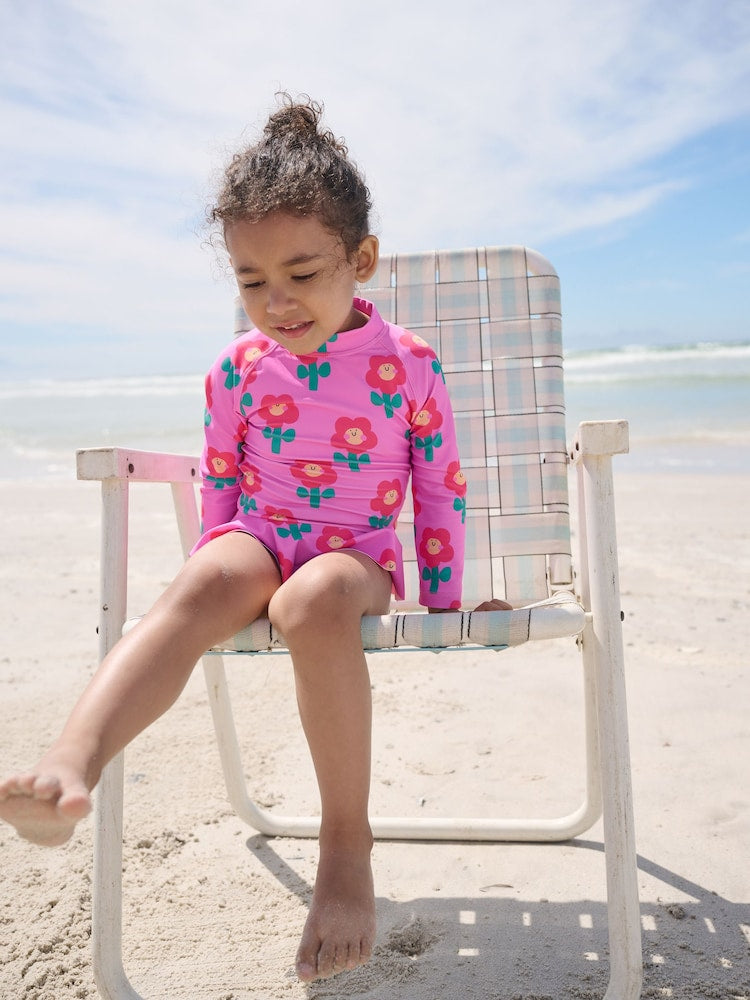 Pink Stampy Floral Sunsafe Swim Set (3mths-7yrs)