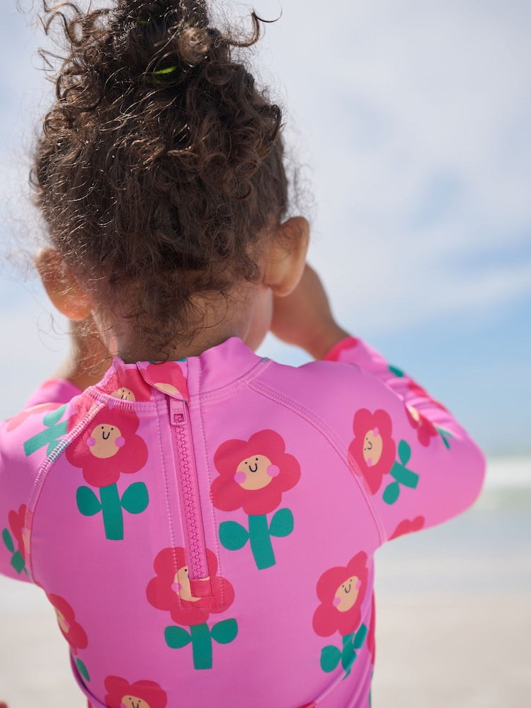 Pink Stampy Floral Sunsafe Swim Set (3mths-7yrs)
