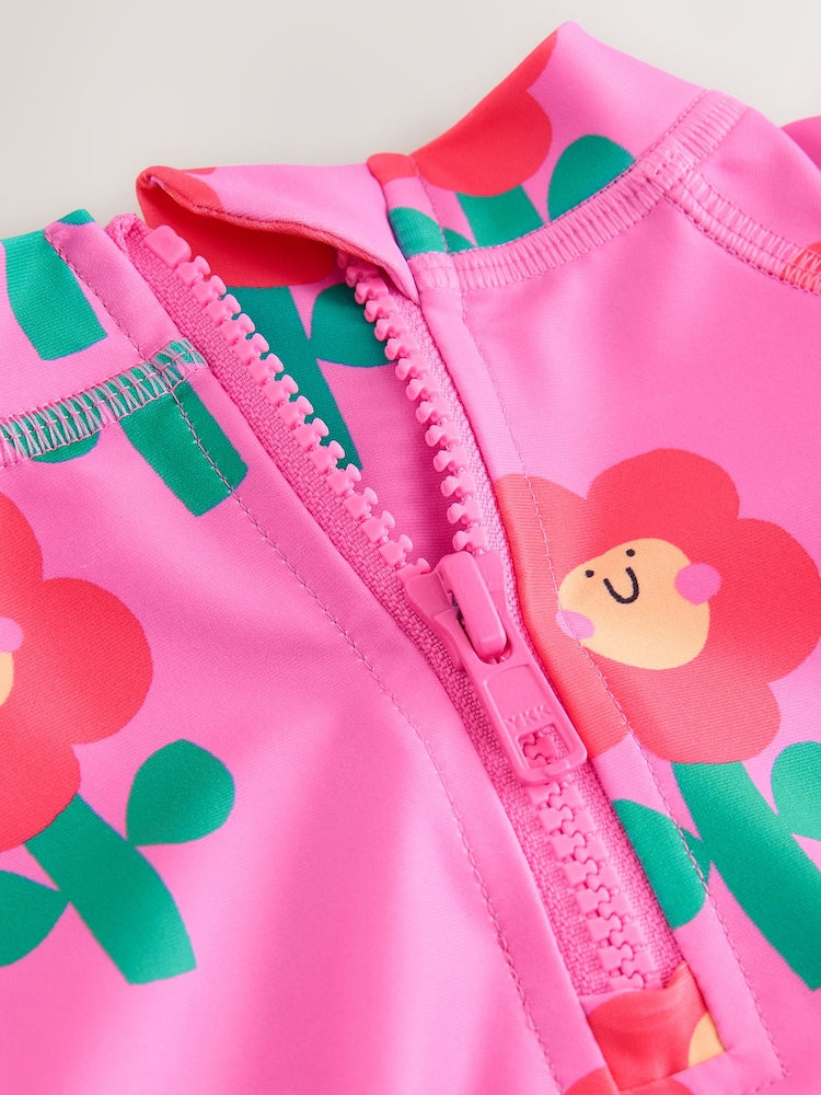 Pink Stampy Floral Sunsafe Swim Set (3mths-7yrs)