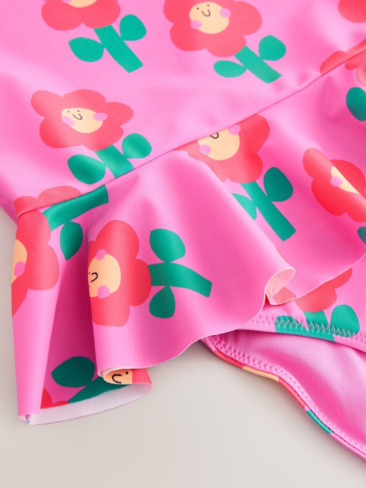 Pink Stampy Floral Sunsafe Swim Set (3mths-7yrs)