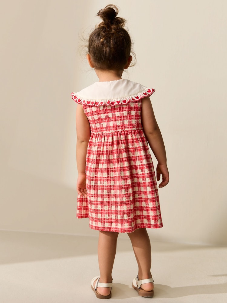 Red Check Collared Summer Dress (3mths-7yrs)