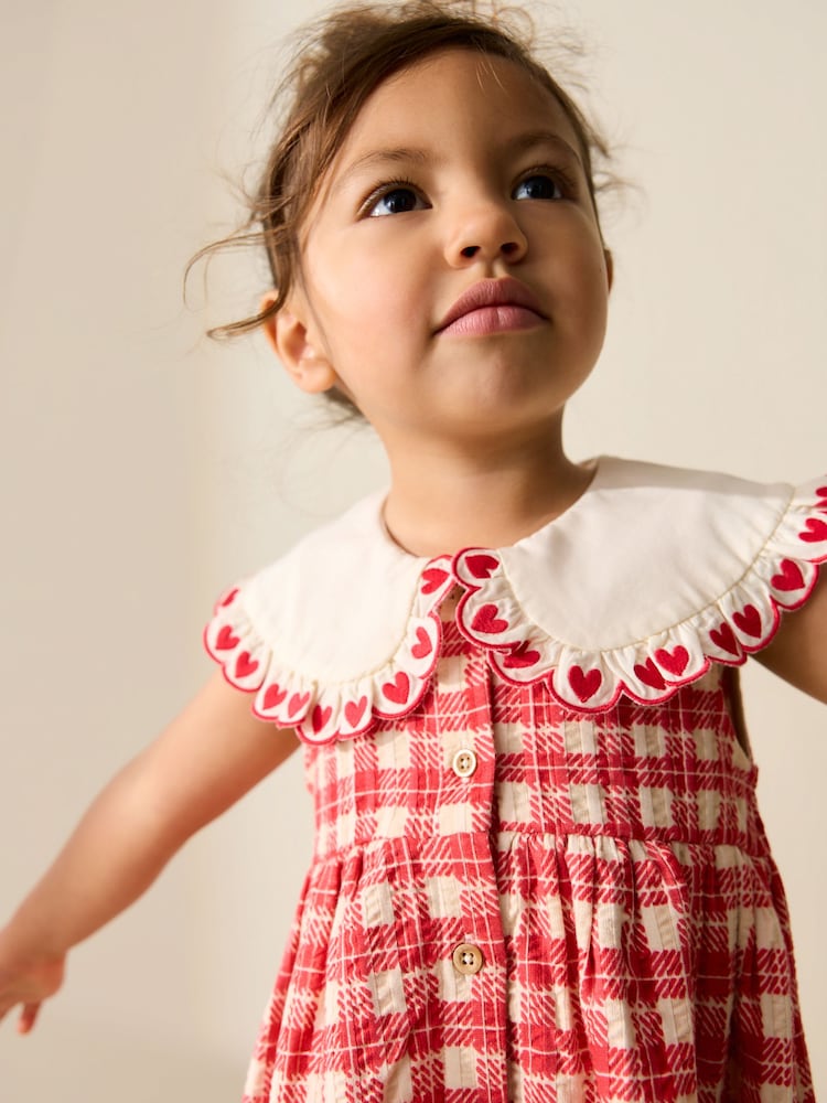 Red Check Collared Summer Dress (3mths-7yrs)