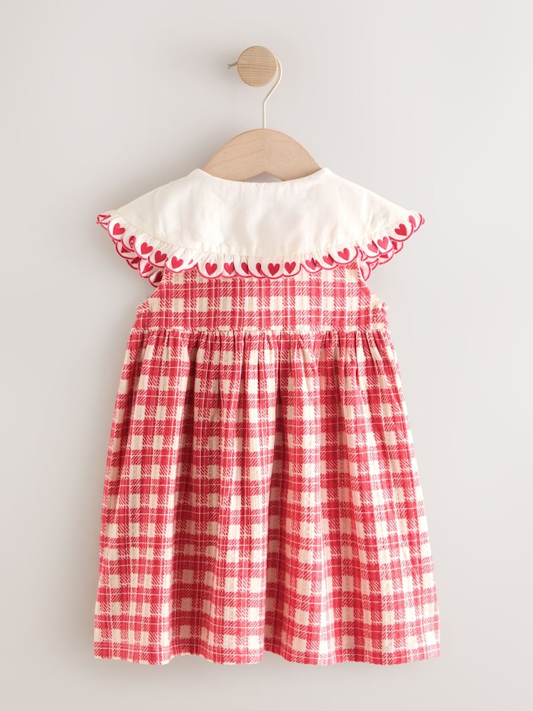 Red Check Collared Summer Dress (3mths-7yrs)